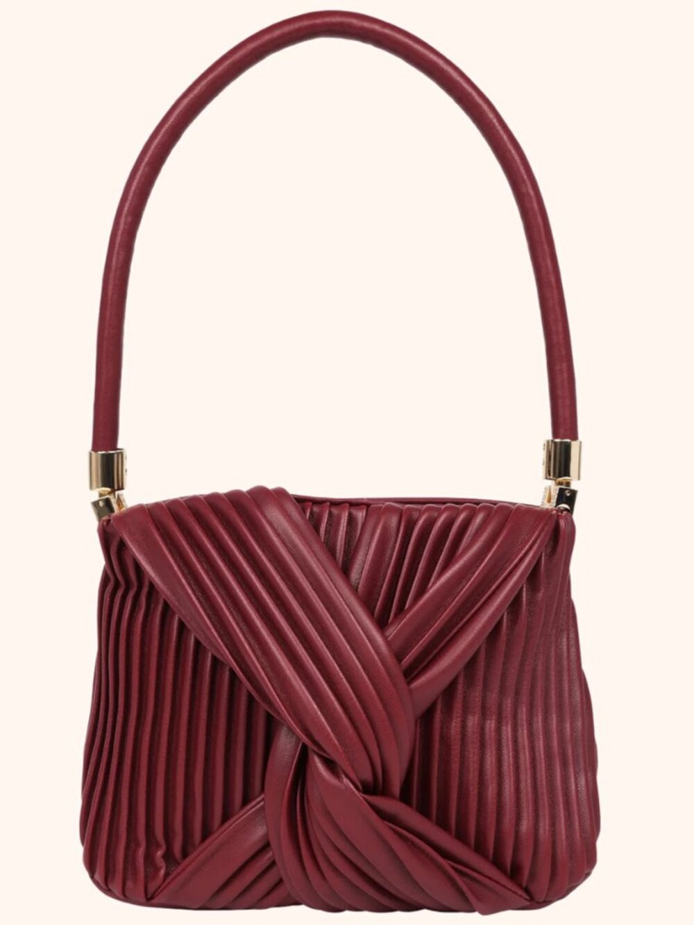 Jason Wu Pleated Knot Box Handle Bag Wine NWT